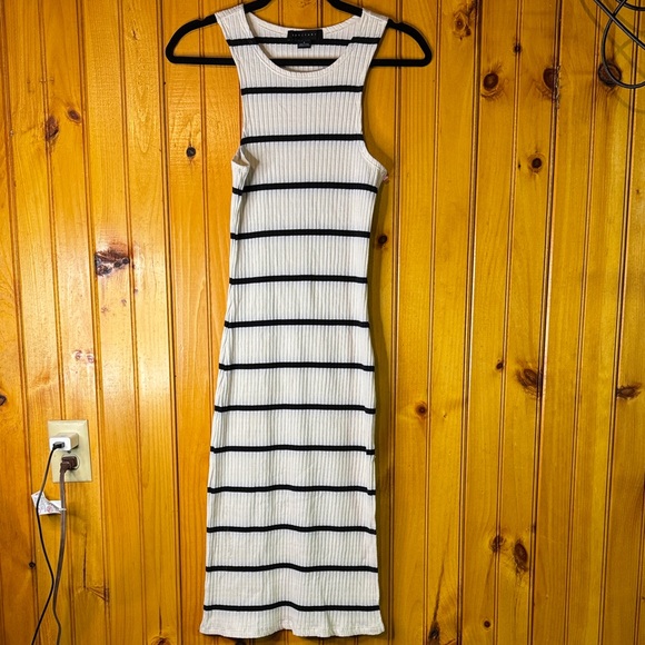 Sanctuary Dresses & Skirts - Sanctuary from Anthropologie Black and White Striped BodyCon Midi Dress